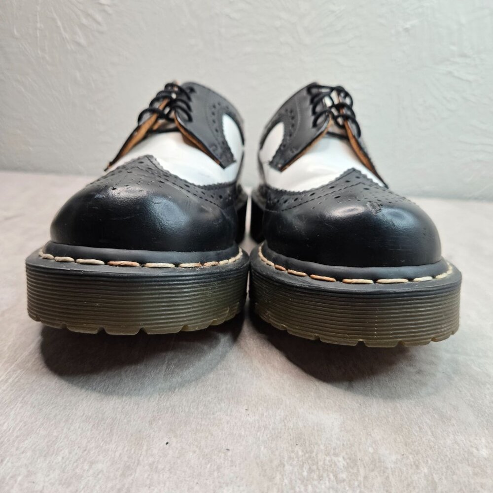 Dr. Martens Black and White Brogue Flats - Picture 3 of 10